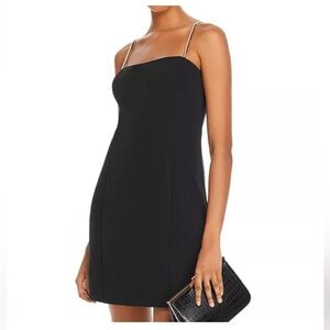 NEW Aqua Black Embellished Strap Mini Dress